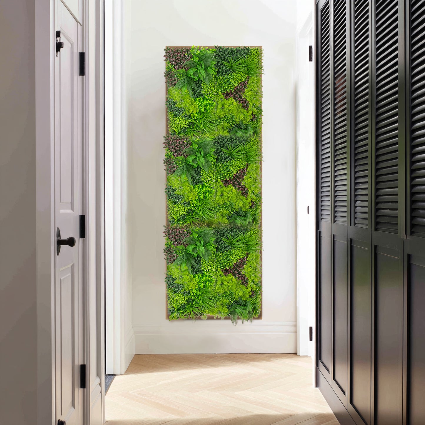 Artificial Greenery Wall Backdrop Panels, 40"×40" Grass Panels with Mixed Fern and Ivy Leaves, UV-Protected for Outdoor Use – 2 Panels, Covers 22 Sq. Ft.
