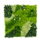 Artificial Boxwood Greenery Wall Panels, 40"×40" Grass Panels with Variegated Leaves and White Flowers, UV-Protected Backdrop for Outdoor Decor – 2 Panels, Covers 22 Sq. Ft.