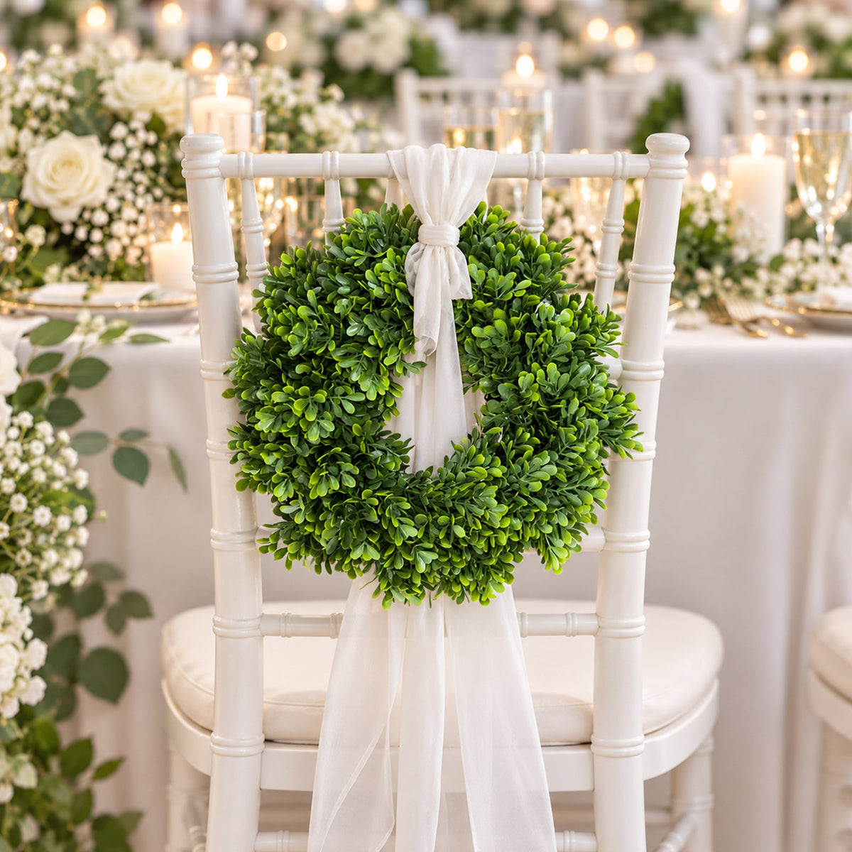 3 Pack 10" Artificial Boxwood Candle Rings, Green Faux Mini Wreath - 4" Opening for Table Centerpiec