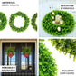 21" Green Eucalyptus Leaf Wreaths - Lifelike Spring Decor, 2 Pack