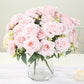 2 Bushes 18" Real Touch Artificial Rose Flower Bouquet, Light Blush Silk Long Stem Flower Arrangements