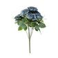 2 Bushes 18" Real Touch Artificial Rose Flower Bouquet,  Dusty Blue Silk Long Stem Flower Arrangements