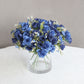 4 Bushes 12" Navy Blue Real Touch Artificial Silk Rose Flower Bouquet, Faux Bridal Flowers