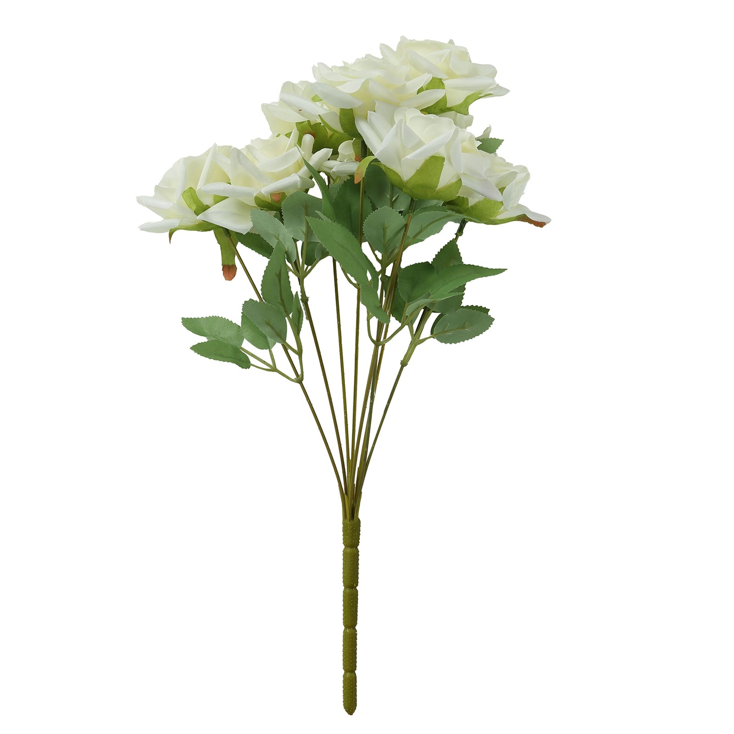 2 Bouquets | 17" Ivory Real Touch Artificial Silk Rose Flower Bushes