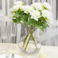 2 Bouquets | 17" Ivory Real Touch Artificial Silk Rose Flower Bushes
