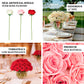 Pink artificial silk roses for flower arrangements, 12 inches in size.