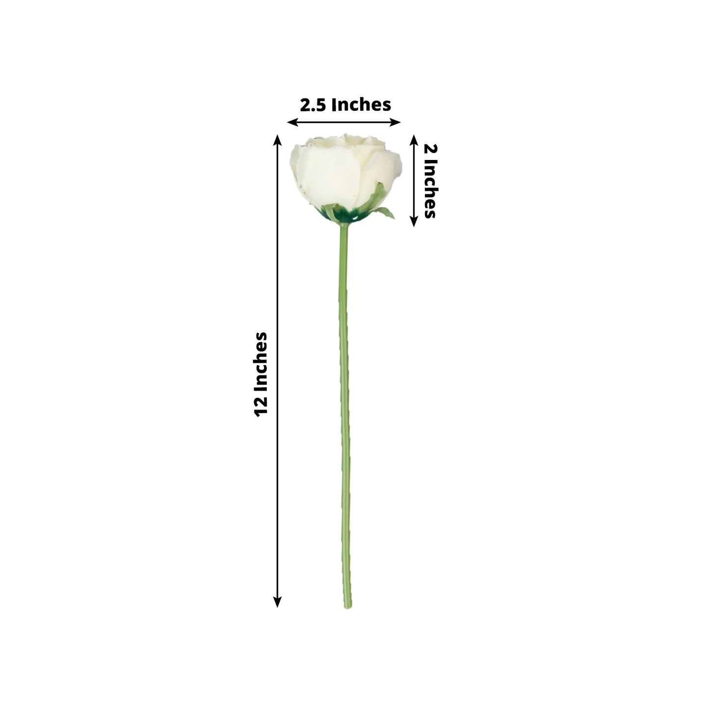 10 Pcs 12" Artificial Silk Roses - Ivory, Single Stem Rose for Flower Bouquet Arrangements