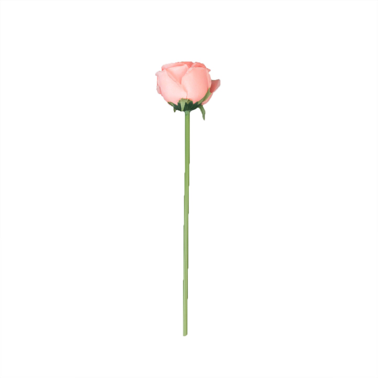 Pink artificial silk rose for floral arrangements.