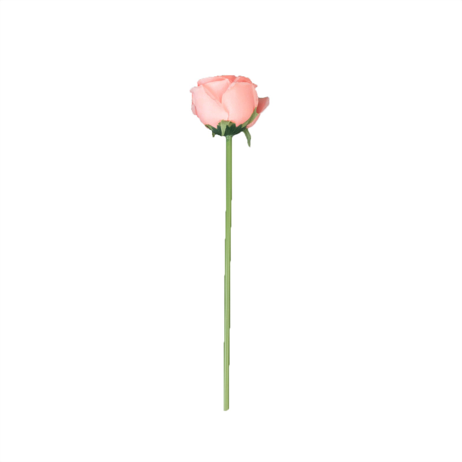 Pink artificial silk rose for floral arrangements.