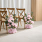 4 Pack 20" Wedding Aisle Artificial Flower Arrangements, Blush Roses Hydrangea Eucalyptus - Foam Bas