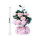 4 Pack 20" Wedding Aisle Artificial Flower Arrangements, Blush Roses Hydrangea Eucalyptus - Foam Bas