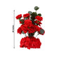 4 Pack 20" Wedding Aisle Artificial Flower Arrangements, Red Roses Hydrangea Eucalyptus - Foam Base