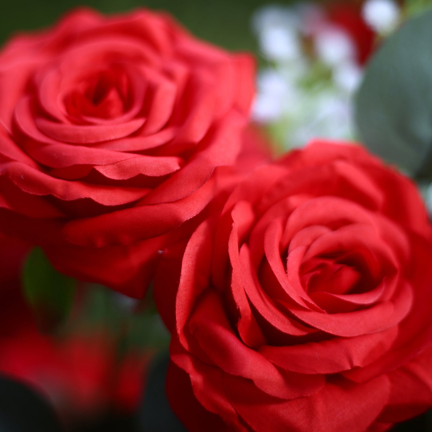 4 Pack 20" Wedding Aisle Artificial Flower Arrangements, Red Roses Hydrangea Eucalyptus - Foam Base