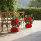 4 Pack 20" Wedding Aisle Artificial Flower Arrangements, Red Roses Hydrangea Eucalyptus - Foam Base