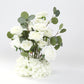 4-Pack White Artificial Flower Arrangements – 20" Roses, Hydrangeas & Eucalyptus, Free-Standing with Foam Base for Wedding Aisle Décor