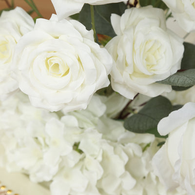 Décor Ideas Using White Roses, Hydrangeas & Eucalyptus