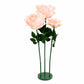 Giant Blush Artificial Rose Set with Base, 3 Standing Faux Flowers 3.75ft-4.5ft Tall for Photo Booth