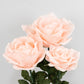 Giant Blush Artificial Rose Set with Base, 3 Standing Faux Flowers 3.75ft-4.5ft Tall for Photo Booth