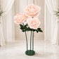 Giant Blush Artificial Rose Set with Base, 3 Standing Faux Flowers 3.75ft-4.5ft Tall for Photo Booth
