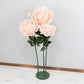 Giant Blush Artificial Rose Set with Base, 3 Standing Faux Flowers 3.75ft-4.5ft Tall for Photo Booth