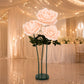 Giant Blush Artificial Rose Set with Base, 3 Standing Faux Flowers 3.75ft-4.5ft Tall for Photo Booth