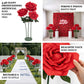 Giant Blush Artificial Rose Set with Base, 3 Standing Faux Flowers 3.75ft-4.5ft Tall for Photo Booth