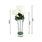 Giant White Artificial Rose Set with Base, 3 Standing Faux Flowers 3.75ft-4.5ft Tall for Photo Booth