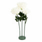 Giant White Artificial Rose Set with Base, 3 Standing Faux Flowers 3.75ft-4.5ft Tall for Photo Booth