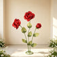 Giant Paper Rose Floor Display Set, 3 Pcs Long Stem Artificial Roses with Metal Base 6.5ft Red - Fre