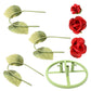 Giant Paper Rose Floor Display Set, 3 Pcs Long Stem Artificial Roses with Metal Base 6.5ft Red - Fre