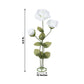 Giant Paper Rose Floor Display Set, 3 Pcs Long Stem Artificial Roses with Metal Base 6.5ft White - F