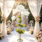 Giant Paper Rose Floor Display Set, 3 Pcs Long Stem Artificial Roses with Metal Base 6.5ft White - F