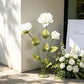 Giant Paper Rose Floor Display Set, 3 Pcs Long Stem Artificial Roses with Metal Base 6.5ft White - F