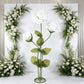 Giant Paper Rose Floor Display Set, 3 Pcs Long Stem Artificial Roses with Metal Base 6.5ft White - F