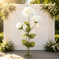 Giant Paper Rose Floor Display Set, 3 Pcs Long Stem Artificial Roses with Metal Base 6.5ft White - F