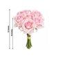 10 Stems 12" Real Touch Artificial Silk Rose Bouquet, Blush Flower Bundle with Bendable Wire Stems f