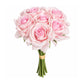 10 Stems 12" Real Touch Artificial Silk Rose Bouquet, Blush Flower Bundle with Bendable Wire Stems f