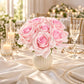 10 Stems 12" Real Touch Artificial Silk Rose Bouquet, Blush Flower Bundle with Bendable Wire Stems f