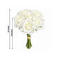 10 Stems 12" Real Touch Artificial Silk Rose Bouquet, White Flower Bundle with Bendable Wire Stems f