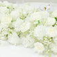 Pre-Arranged Silk Flower Table Runner 40"x16" – White Roses, Hydrangeas & Baby's Breath for Wedding Table & Arch Decor
