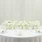 Pre-Arranged Silk Flower Table Runner 40"x16" – White Roses, Hydrangeas & Baby's Breath for Wedding Table & Arch Decor