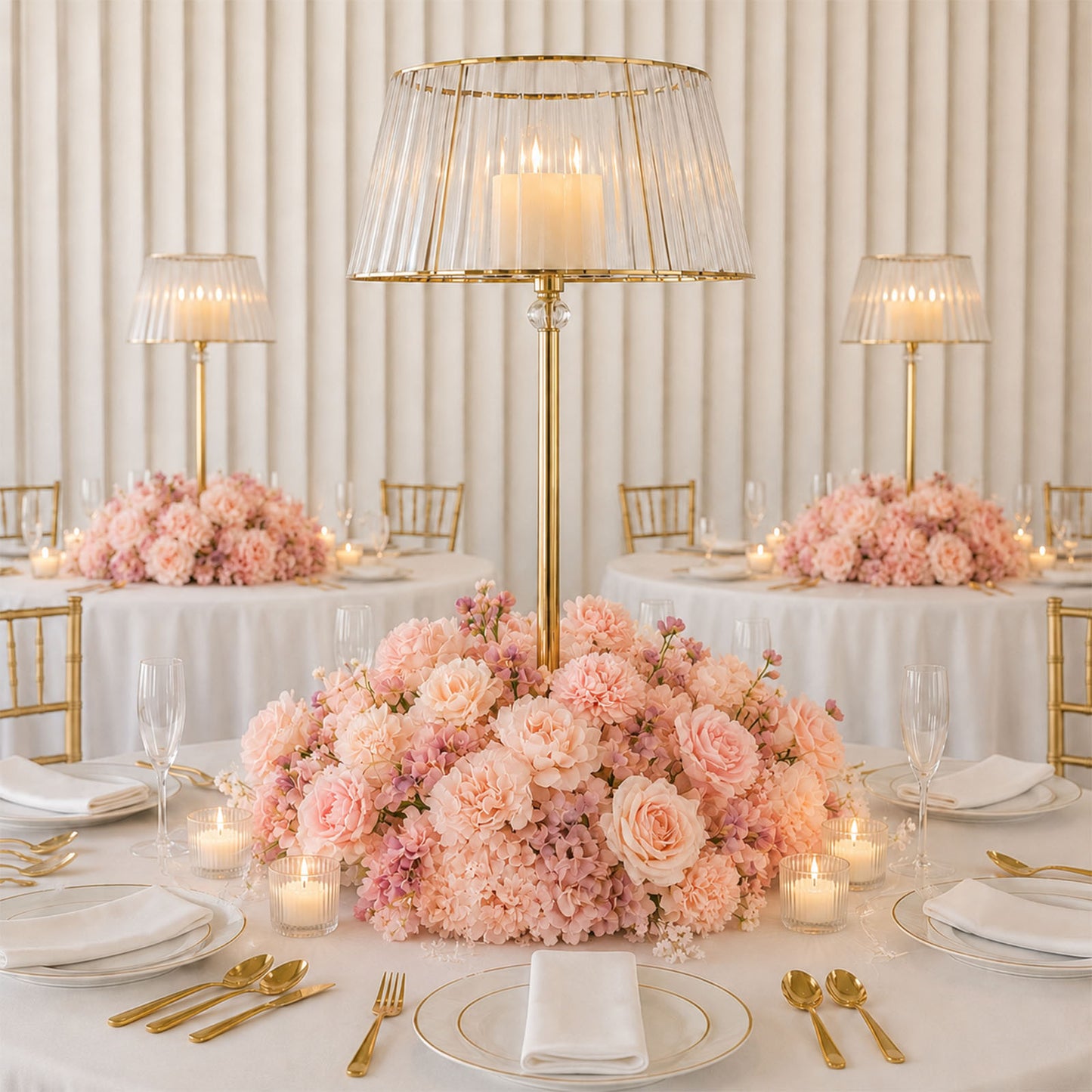 Pre-Arranged Silk Flower Table Runner 40"x16" Mixed Dusty Rose – Roses, Hydrangeas, Chrysanthemums &
