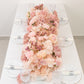 Pre-Arranged Silk Flower Table Runner 40"x16" Mixed Dusty Rose – Roses, Hydrangeas, Chrysanthemums & Peonies for Wedding Table & Arch Decor