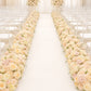 Pre-Arranged Silk Flower Table Runner 40"x16" Mixed Beige – Roses, Hydrangeas, Chrysanthemums & Peon