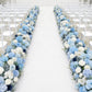 Pre-Arranged Silk Flower Table Runner 40"x16" Mixed Blue – Roses, Hydrangeas, Chrysanthemums & Peoni