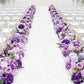 Pre-Arranged Silk Flower Table Runner 40"x16" Mixed Lavender Lilac – Roses, Hydrangeas, Chrysanthemums & Peonies 