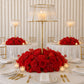 Pre-Arranged Silk Flower Table Runner 40"x16" Mixed Red – Roses, Hydrangeas, Chrysanthemums & Peonie