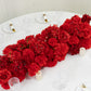 Pre-Arranged Silk Flower Table Runner 40"x16" Mixed Red – Roses, Hydrangeas, Chrysanthemums & Peonies for Wedding Table & Arch Decor