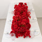 Pre-Arranged Silk Flower Table Runner 40"x16" Mixed Red – Roses, Hydrangeas, Chrysanthemums & Peonies for Wedding Table & Arch Decor