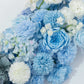 80"x18" Pre-Arranged Silk Flower Runner – Mixed Blue and White Roses, Hydrangeas, Mums & Orchids for